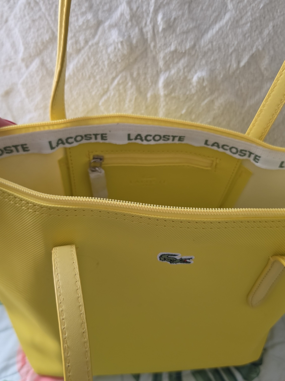 Lacoste Yellow Tote with Signature Crocodile - Picture 3 of 6
